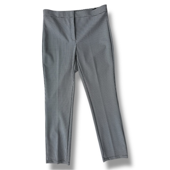 Theory Slim Kick Black/White Houndstooth Pants Size 10 - Picture 2 of 15